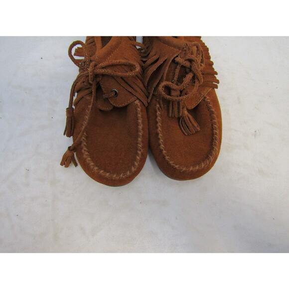 Minnetonka Womens Size 9 Brown Suede Fringe Ankle Fashion Boots Bootie - Picture 6 of 11